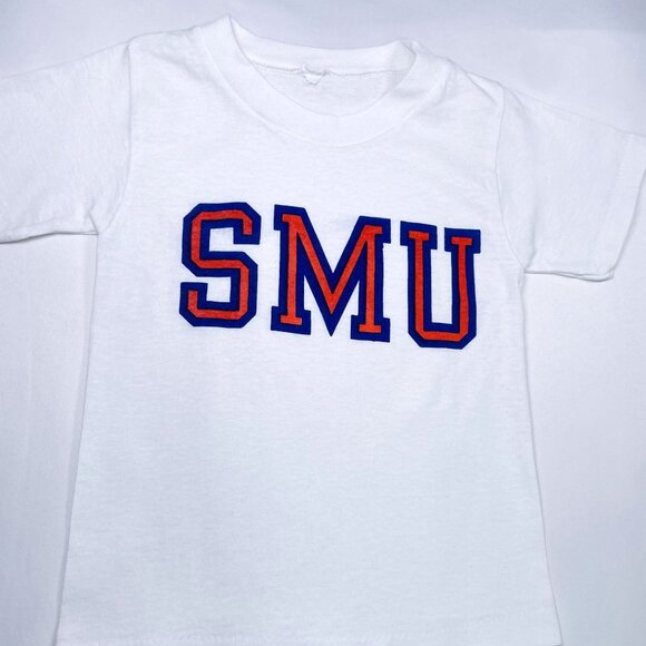 Vintage 1980s SMU Southern Methodist University Short Sleeve T Shirt 4T / 4 - 5 - Picture 3 of 7